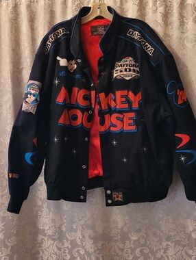 Vtg Disney JH designs 2004 Mickey Mouse Daytona 500 2XL Racing Jacket